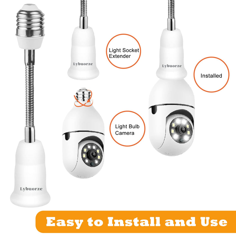 [Australia - AusPower] - Light Bulb Extender Socket (2-Pack), 19 CM/7.5 Inch Bulb Socket Extension, 360° Bendable Adjustable Standard E26/E27 Bulb Screw Base Extender Adapter E26/E27 Light Socket Adapter 