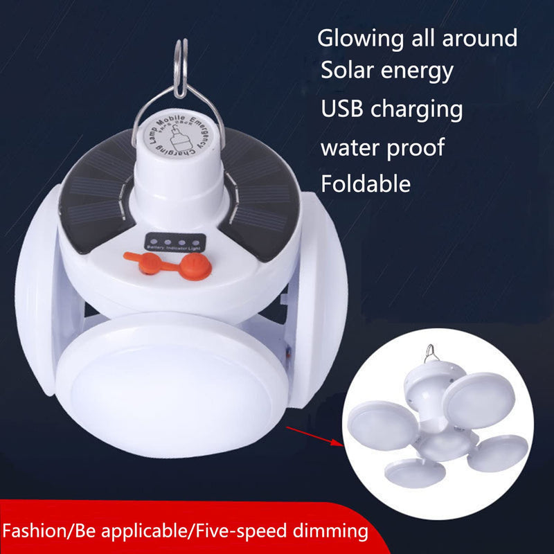 [Australia - AusPower] - Solar Multi-Functional Emergency LED Light Bulb with USB Charging, Foldable Light Bulb ，Outdoor led Bulbs Ideal for Power Outage, Tent Camping, Fishing USB-LED-2029 