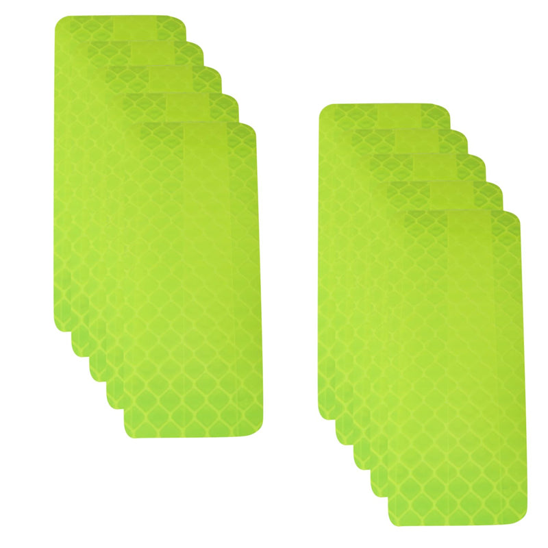 20PCS 30x80mm Green Car/Electric Vehicle/Motorcycle Helmet Waterproof Adhesive PET Reflective Stickers for Wheelchair and Roller Skates
