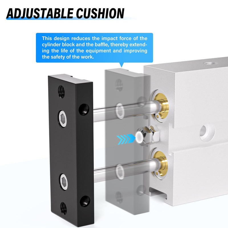 [Australia - AusPower] - TAILONZ PNEUMATIC 10mm Bore 25mm Stroke Double-Rod Double-Acting Aluminum Pneumatic Air Cylinder TN10-25 Bore:10mm Stroke:25MM 