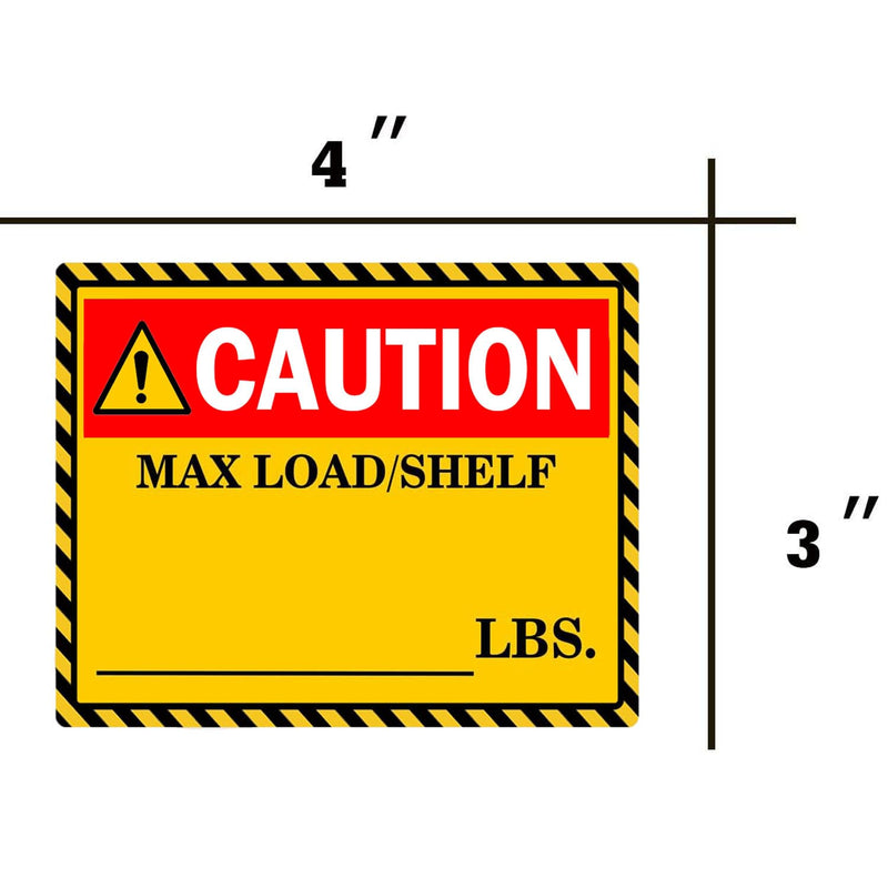 Pallet Rack Capacity Labels,3×4 inch Caution MAX Load/Shelf LBS Sticker Industrial Strength Sticker for Warehouse Weight Safety Cross Beam Safety (30 Pcs)