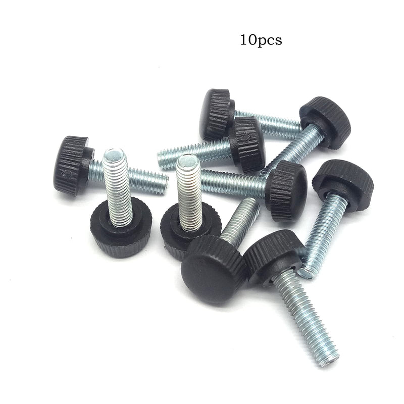 [Australia - AusPower] - 10Pcs M6 Black Knurled Clamping Knob,Threaded Metal Knurled Thread Clamping Knob Type Round Head(M6x12) M6x12 