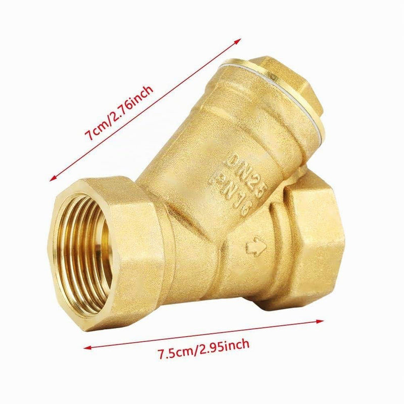 1 inch BSPP Y Shaped Brass Strainer Filter Valve Internal Thread Connection for Water Oil Separation