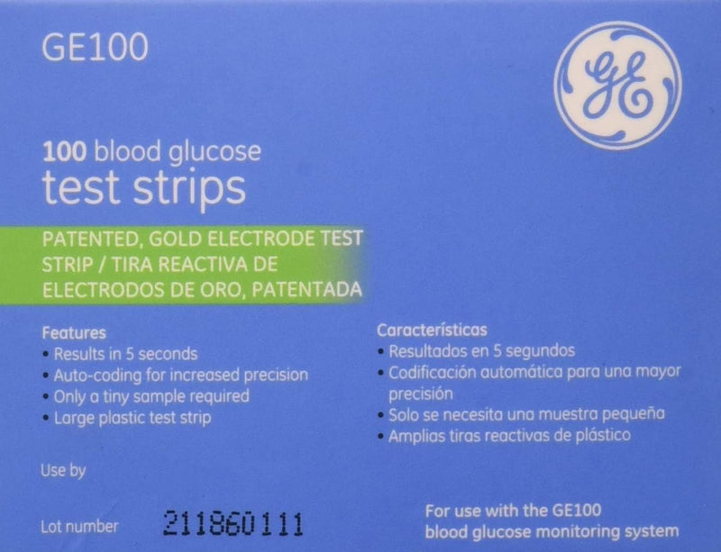 [Australia - AusPower] - GA/Bionime GE100 Diabetic Test Strips, 100 Count 100 Count (Pack of 1) 