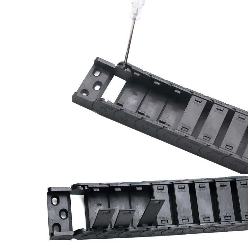 [Australia - AusPower] - 15mm x 30mm 1M Open On Both Side Plastic Towline CNC Machine Tool Cable Carrier Drag Chain Nested Black Semi Enclosed Type (Inner Side openable) (Semi Enclosed Type, 15mm x 30mm A) 