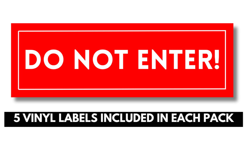 Do Not Enter, Authorized Personell Only Sign Stickers, 2 Designs, 4 Pack 9 x 3 UV Resistant, Weatherproof, Waterproof, Self - Adhesive Do Not Enter Vinyl Labels (Bright Red Only) Bright Red Only