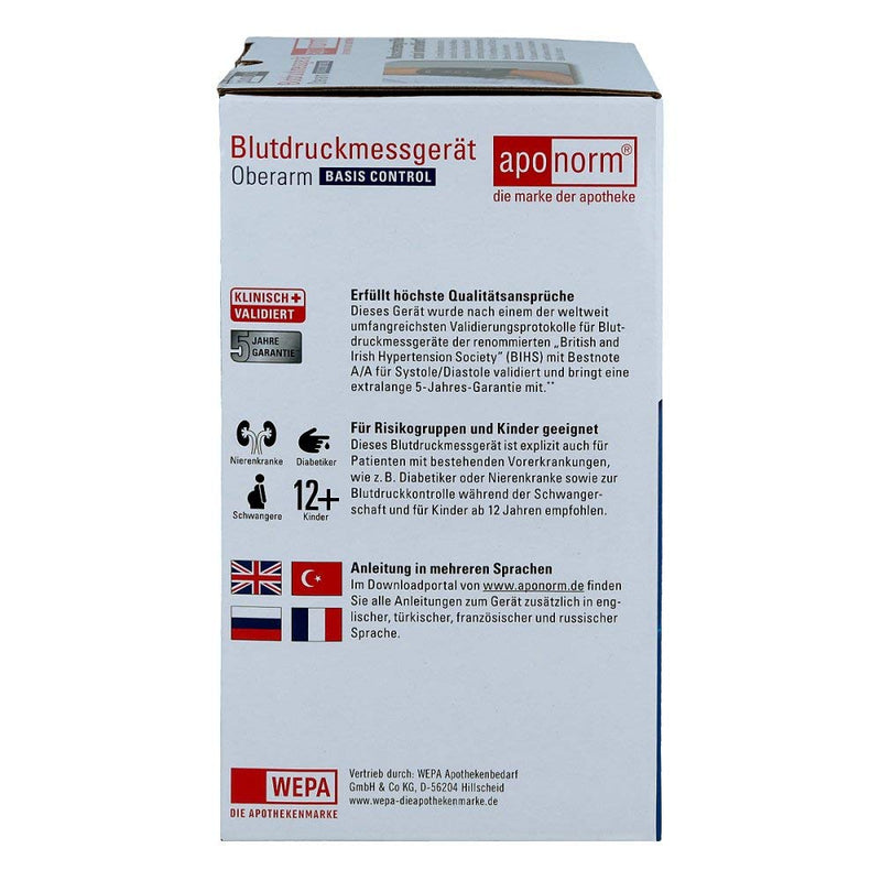 Aponorm Blood Pressure Monitor Base Control Upper Arm