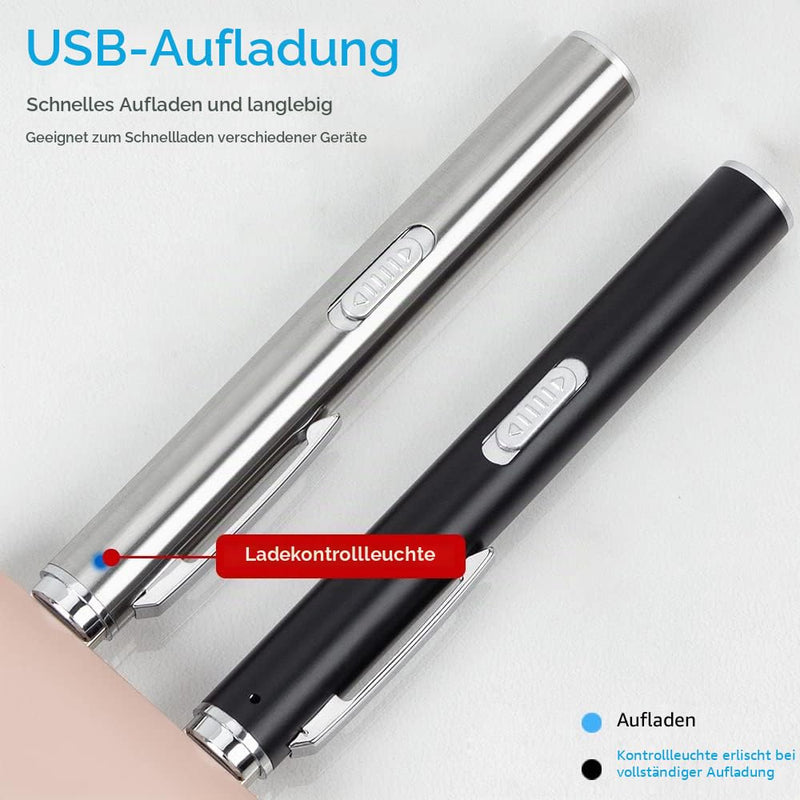 LEKIA Diagnostic Light Pupil Light Medical Pack of 2 Rechargeable USB Diagnostic LED Pen Lamp Doctors Nurse Accessories Medical Lamp Pen Light with 2 Light Sources Pocket Clip m