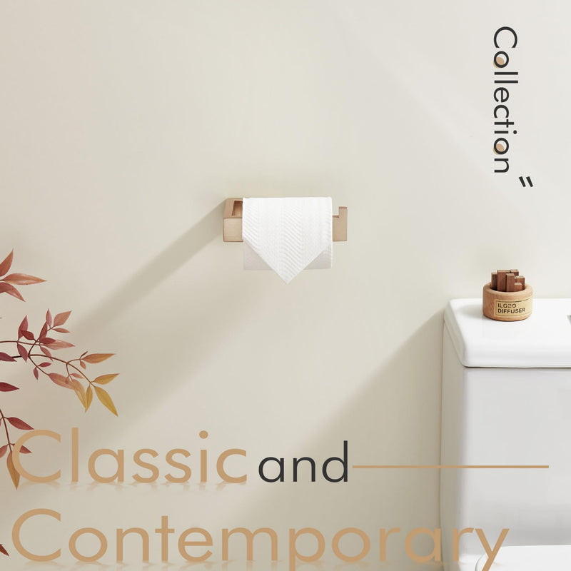 KOKOSIRI Toilet Paper Holder Wall Mount Tissue Paper Dispenser for Kitchen Bathroom Washroom Toilet Roll Holder Champagne Bronze Stainless Steel B2009CPG 1