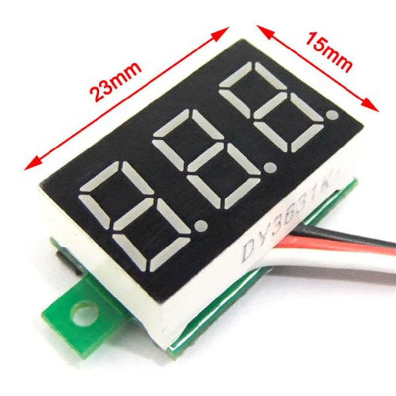 [Australia - AusPower] - Voltage Meter 3 Wire 0.36" DC 0~30V Digital Voltmeter Gauge Tester Red LED Display Panel Mount Car Motorcycle Battery Monitor Led Voltage Display 5pcs 