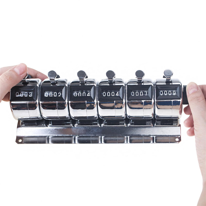 GOGO 3-Unit Metal Tally Counter, Digit Number Desktop Mechanical Counter, Resettable Triple-Unit Bank