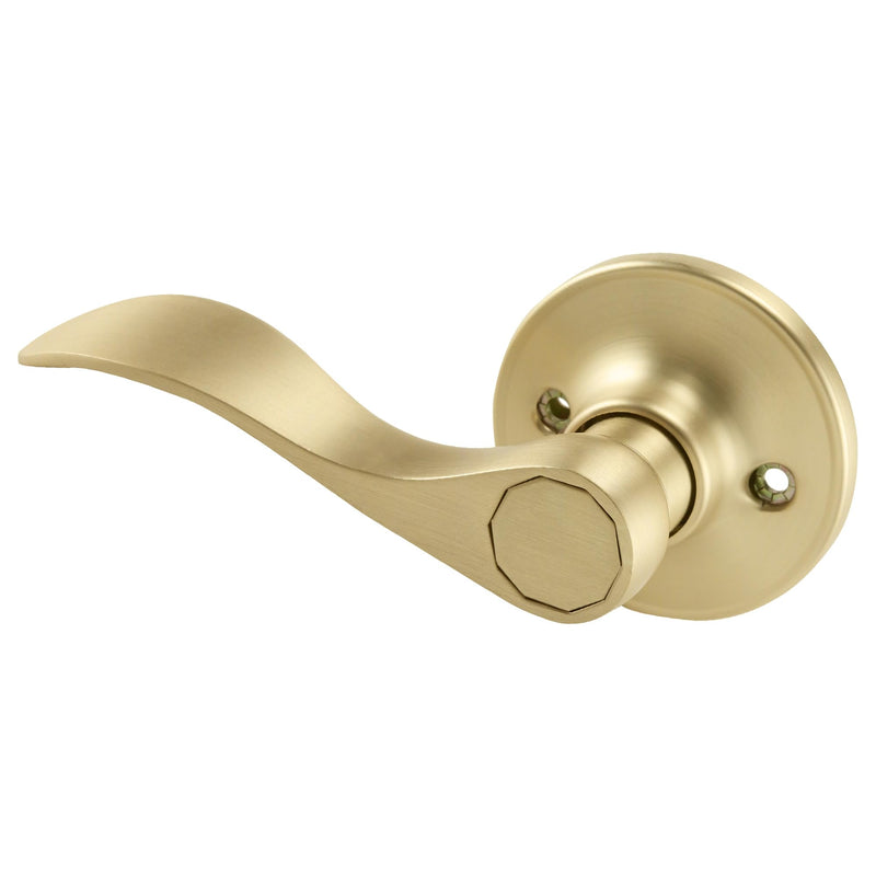 Design House Springdale Passage Hall Closet Interior Door Lever Handle Lockset, Non-Locking Handle Hardware, Satin Gold, 6.375 in x 1.94 in x 2.625 in, Item 728899 1 Pack
