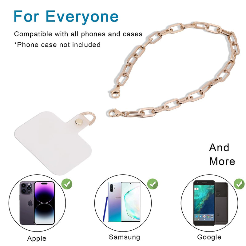 [Australia - AusPower] - Phone Wrist Strap, Detachable Cellphone Lanyard Hands-Free Wristlet Bracelet Adjustable Phone Charm Grip Accessory for Women iPhone 14 Pro Max/ 13 Pro Max/ 12 Pro Max(Crude Gold Chain) Crude gold chain 