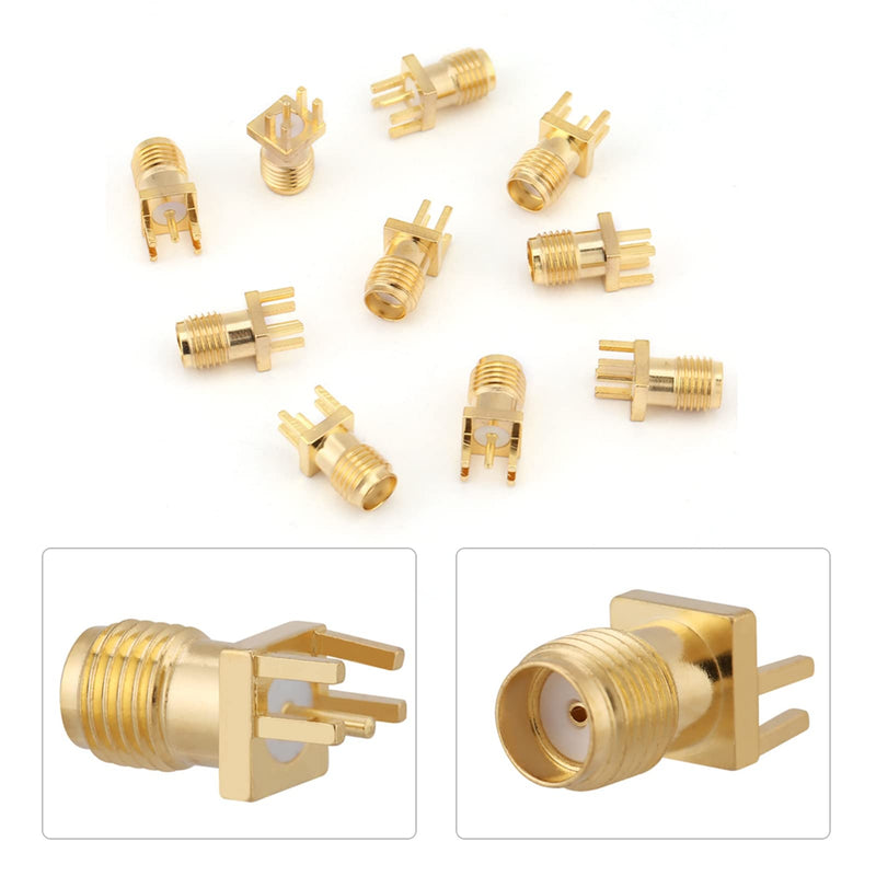 SMA Socket, 10 Pieces SMA-KE Plug, Brass Adapter, 50 Ohm RF Plug