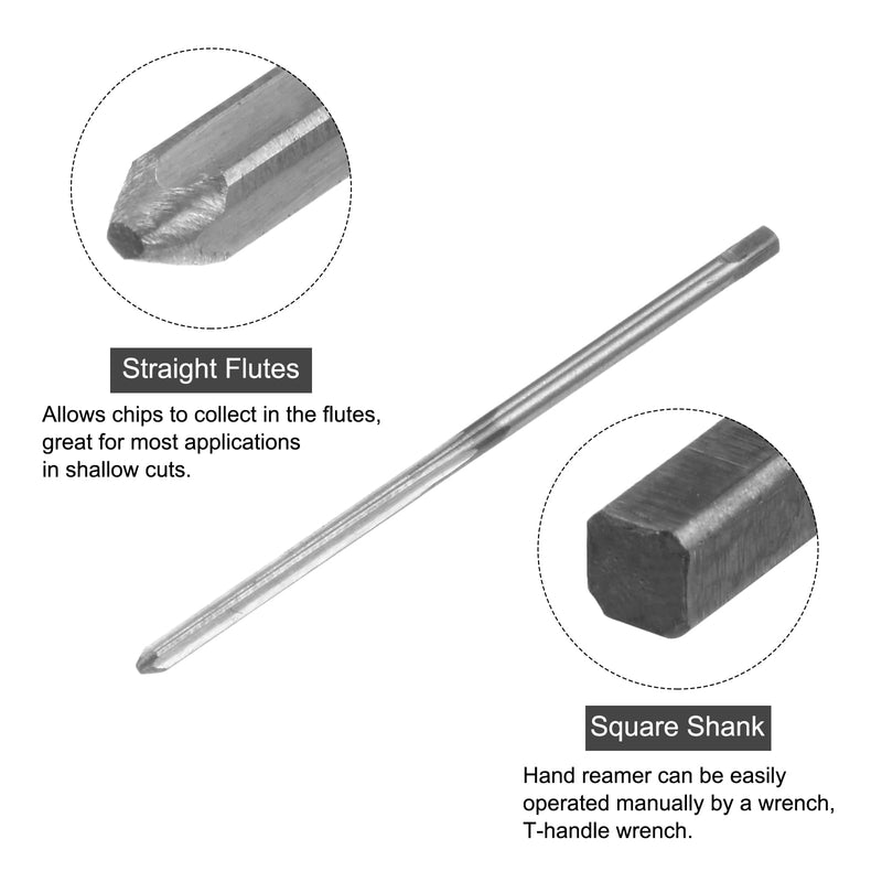 [Australia - AusPower] - QUARKZMAN Hand Reamer 2 mm H7 Metric Reamer Drill for Metal Wood Hole Reaming, Straight Grooves 9SiCr Alloy Steel Cutting Tool 