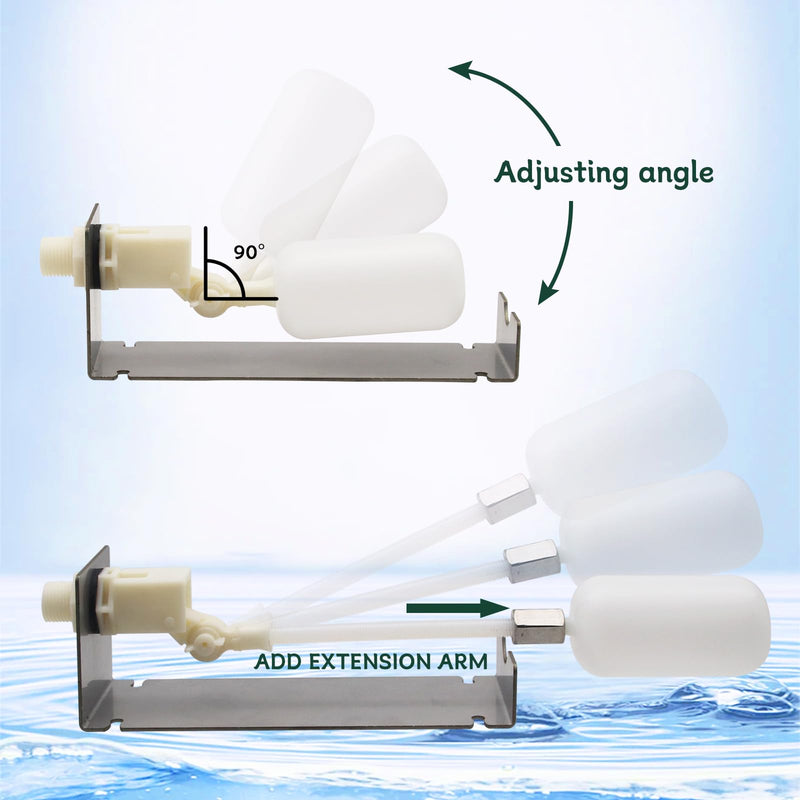 [Australia - AusPower] - Water Fountain Auto Fill System,Auto Water Leveler Float Valve Kit with Adjustable Arm for Outdoor Fountains,Ponds,Garden, Water Tank 