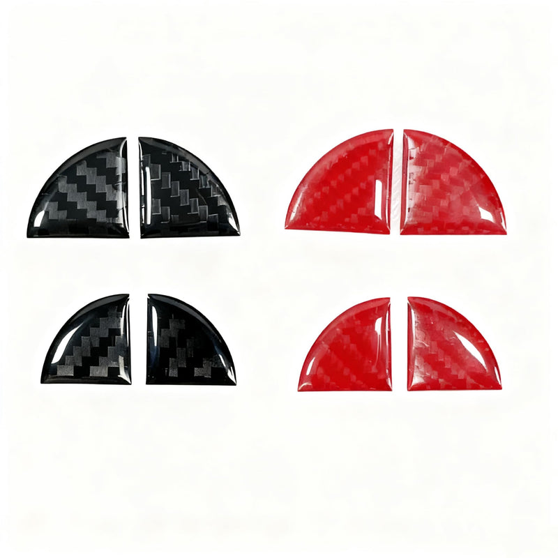 3D Epoxy Resin Sticker,Compatible with BMW Emblem, Red Black Carbon Fiber Stickers, Two-piece Set with Front and Back Labels
