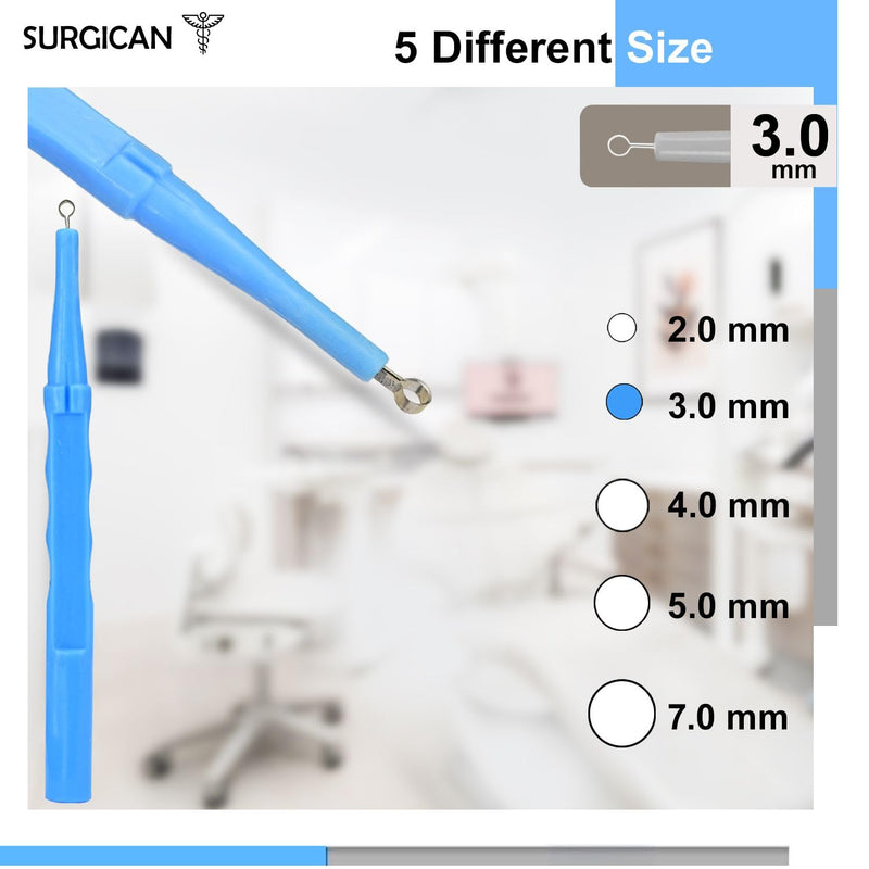 [Australia - AusPower] - SURGICAN Sterile Disposable Dermal Curettes, Easy Peel Packing - Box of 10 - New and Improved (3 mm [Pack of 10]) 3 mm [Pack of 10] 