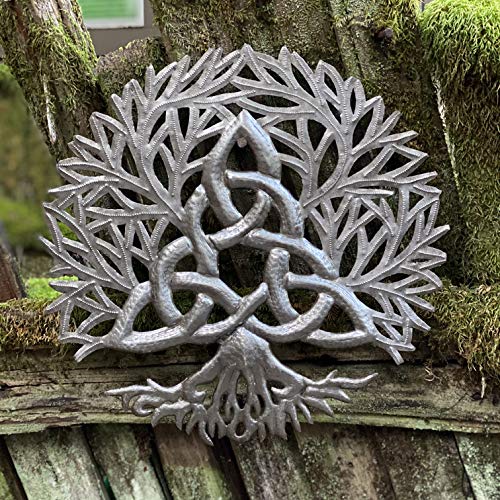 It's Cactus Celtic Trinity Knot Symbol, Family Tree of Life, Wall Hangings, Home Decor, Interior and Exterior Display, 13.75 Inches Round, Fair Trade Haitian Sculpture