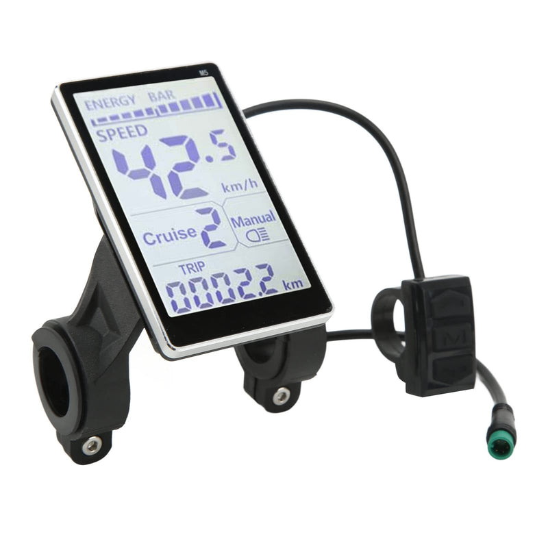 [Australia - AusPower] - M5 LCD Display, Display 5 Pin M5 LCD Panel Screen for 31.8 22.2mm Electric Bikes Electric Parts for 24V 36V 48V 60V Power Meter Used with Protocol 2 Controller Replacement Parts 