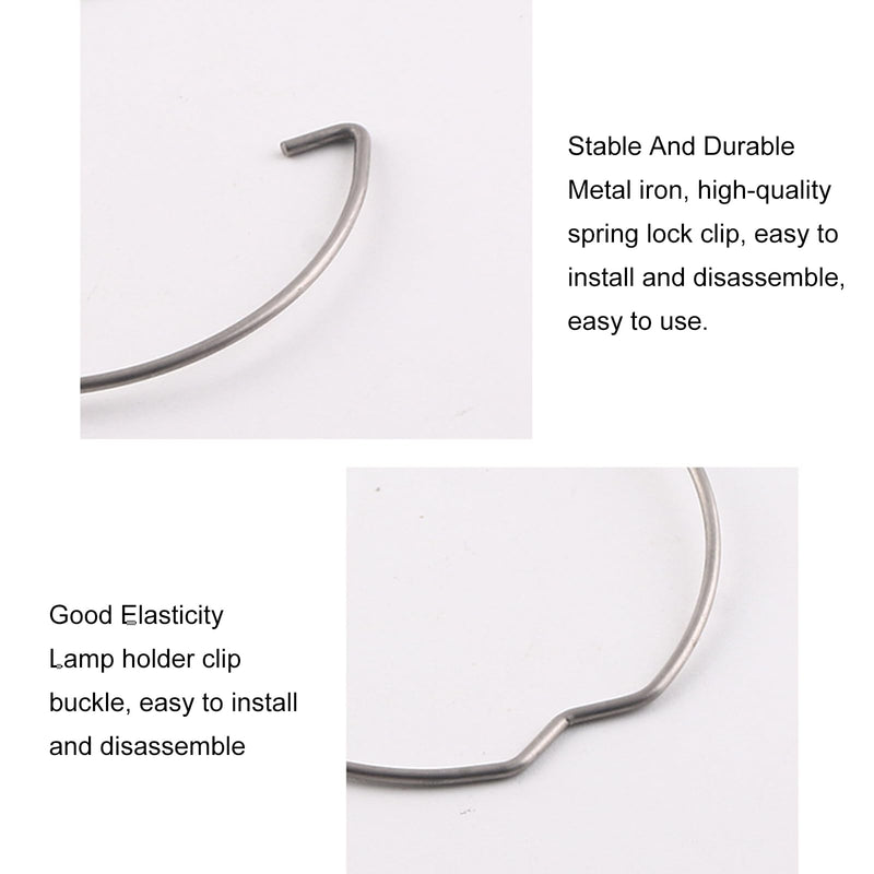 [Australia - AusPower] - Retaining Spring Ring Clasp Clips, 20 Pieces MR16 Recessed Spotlight Snap Ring Lamp Holder, Retaining Spring Rings Set, 2 Shapes 2 Sizes Diameter 5.4 cm and 5.9 cm for Halogen Lamp/Lamp Holder 20 PCS 