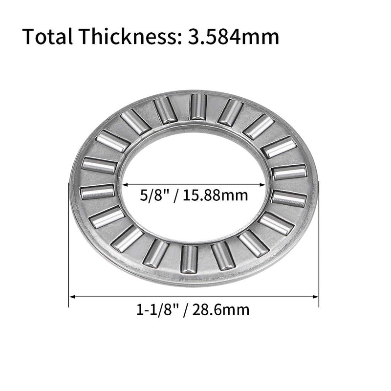 [Australia - AusPower] - uxcell TC1018 Thrust Needle Roller Bearings with Washers 5/8" Bore 1-1/8" OD 5/64" Width 2pcs 5/8"x1-1/8"x5/64" 