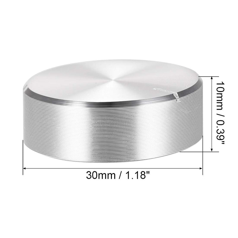 [Australia - AusPower] - uxcell 2pcs Potentiometer Knob Knurled Shaft Silver Tone Aluminum Smooth Surface Rotary Knob 30mmx10mm Volume Control Knob 
