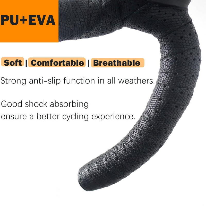 Road Bike Handlebar Tape -Black 3 mm Thick Comfortable – Soft, Classic Road Racing Bicycle Handle Bar Tape
