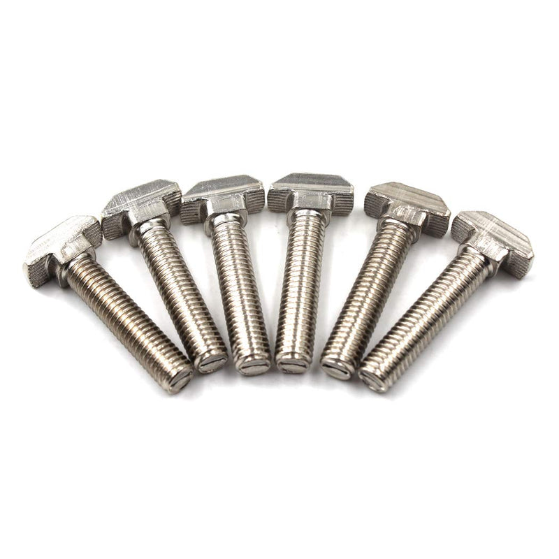 [Australia - AusPower] - T Bolt Set Screw Bolt Fastener Tool for T-Slotted Aluminum Extrusion Nickel Plated Carbon Steel 45 Series M8X20mm 20PCS M8X20 