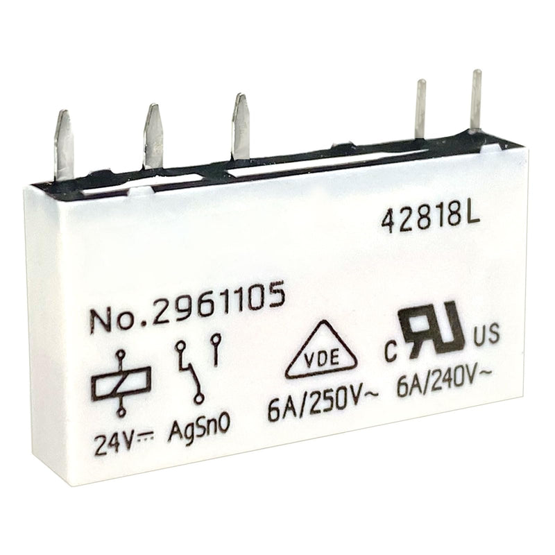 15-Pack No. 2961105 5-Pin Relay, 24V DC 6A Slim Power Relay Replacement for Phoenix Contact REL-MR- 24DC/21, Industrial Interface Electrical Component for PLC Terminal Block and Automation Cabinets 15