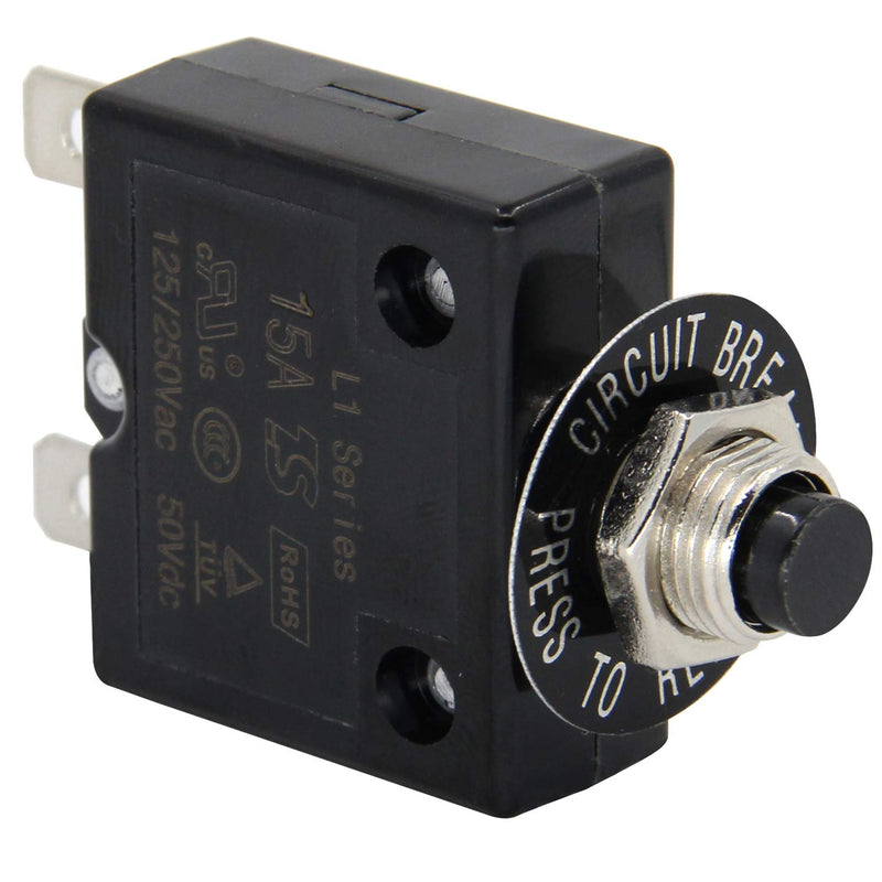 [Australia - AusPower] - 125-250V AC 50V DC Push Button Circuit Breaker 20Amp Thermal Overload Protector L1 Series Manual Reset Thermal Circuit Breaker 20A 