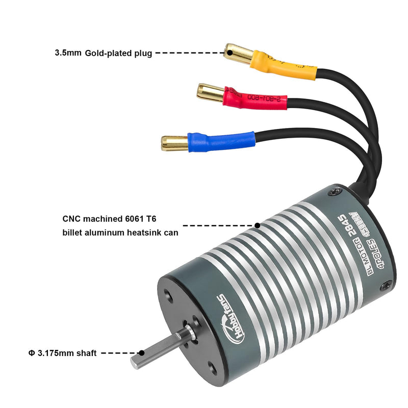 [Australia - AusPower] - Hobby Fans Brushless 2845 4500KV Motor & 35A Waterproof ESC for Traxxas E-REVO Losi JRX2 H16BM H16DR Redcat Volcano 16 Arrma Typhon Grom Mojave Grom 144001 16890A 1/14 1/16 RC Car Black 2845 Motor & 35A ESC 