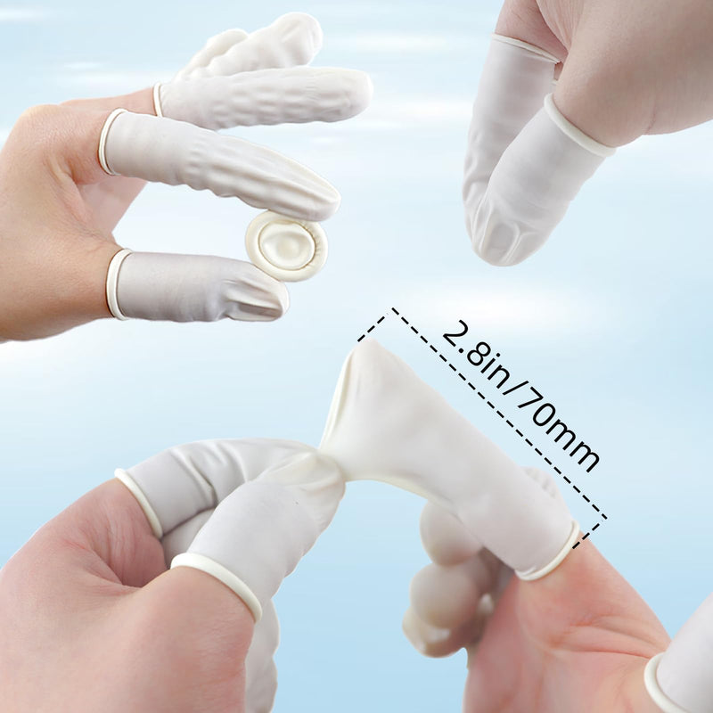 [Australia - AusPower] - (Approx 300 Pcs) Finger Covers,Latex Finger Covers Disposable Gloves,Thumb and Fingertip Protector Finger Glove,Suitable for Cleaning Beauty Electronic Component Repair Handmade Oroduction(Whiter) 