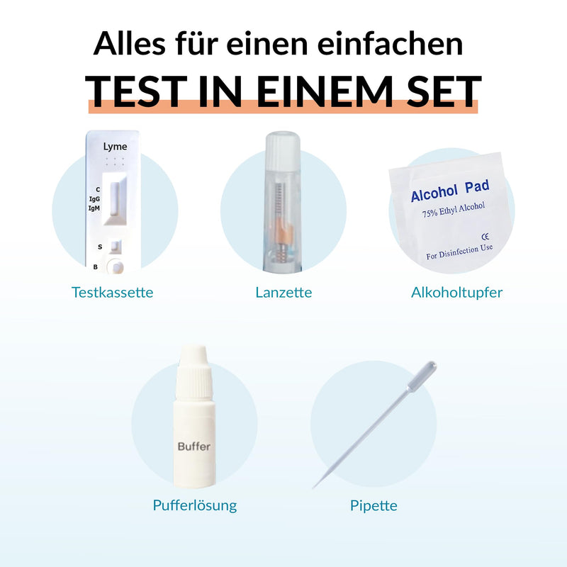 GetTested Lyme IgG/IgM Quick Test for Home - Tick Bite / Lyme Disease Test - Result in 10 Minutes, Simple, Discreet & No Doctor Appointment
