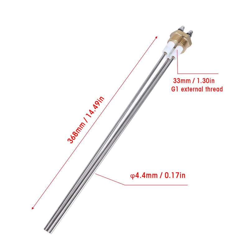 [Australia - AusPower] - 3 Pin Boiler Water Level Probe Sensor Stainless Steel and Brass Electrode Rod with PTFE for Liquid Testing 