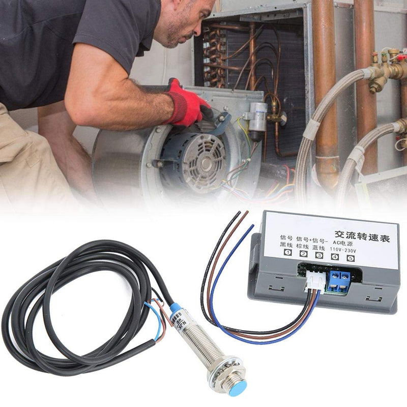 [Australia - AusPower] - Digital Speedometer, Display, High Measurement, 220V AC, Tachometer, 4 Digit Tube and Detectors, Accuracy AC220V 