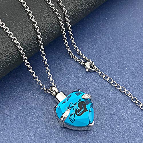YOUFENG Jewellery Urn Necklace for Ashes Always in My Heart I Love You to The Moon and Back Birthstone Cremation Keepsake Pendant Necklaces December