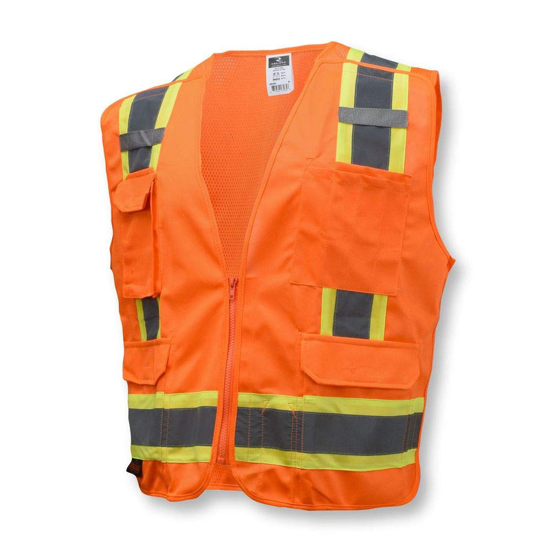 Radians SV46OXL Class 2 Breakaway Survey Safety Vests Extra, Two Tone Orange, Large