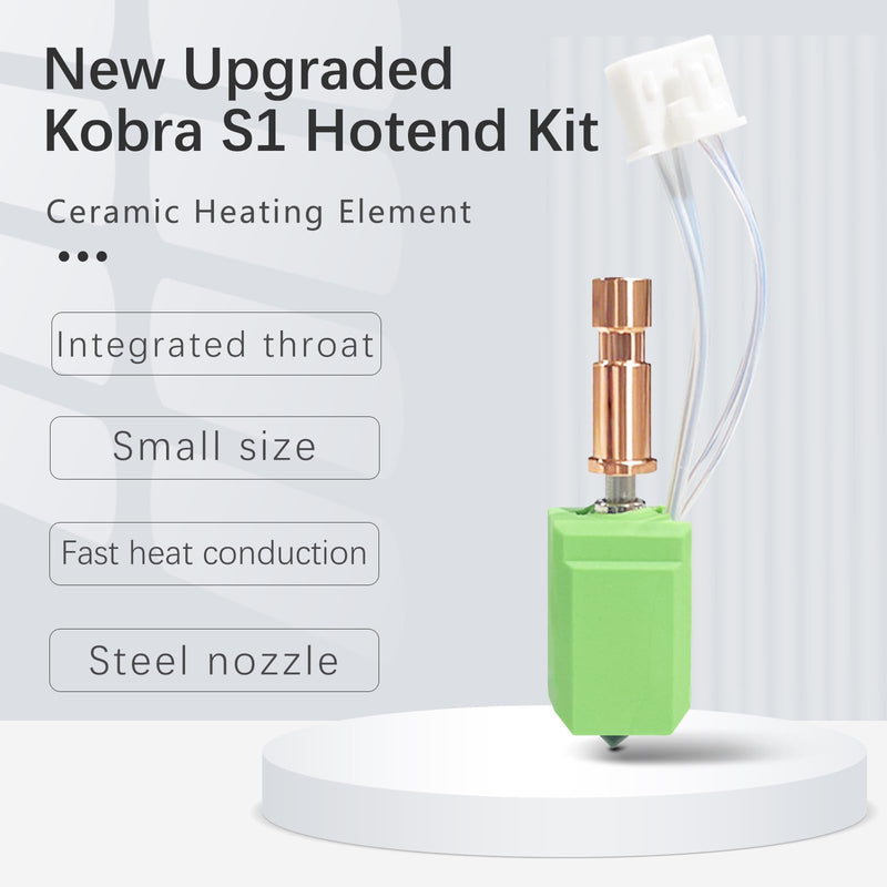 Upgraded 0.4MM/0.6MM Kobra S1 Hotend with Ceramic Heating Rod, New Thermistor Prevents Fracture, S1 Extruder Hotend Hardened Steel Nozzle, Rapid Replacement for Anycubic S1 3D Printer Kit(2PCS) 2Pcs Ceramic Hotend(0.4+0.6 )