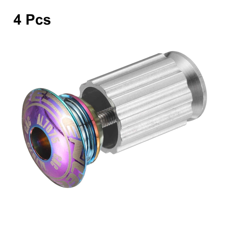 HARFINGTON 2 Pair Bike Handlebar End Plugs Aluminum Bar End Caps 18-20mm Adjustment Expanding Locking with Screw for MTB Road BMX Fixed Gear Bike, Multicolor