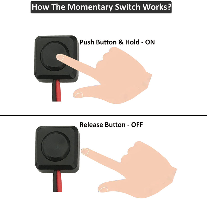 [Australia - AusPower] - Momentary Push Button Switch 12V 24V Small Momentary Switch, 20 Inch Prewired Surface Mount Momentary Pushbutton Switch with Cover, Double-sided Tape No Drilling Requried Momentary Switch - Mini05 