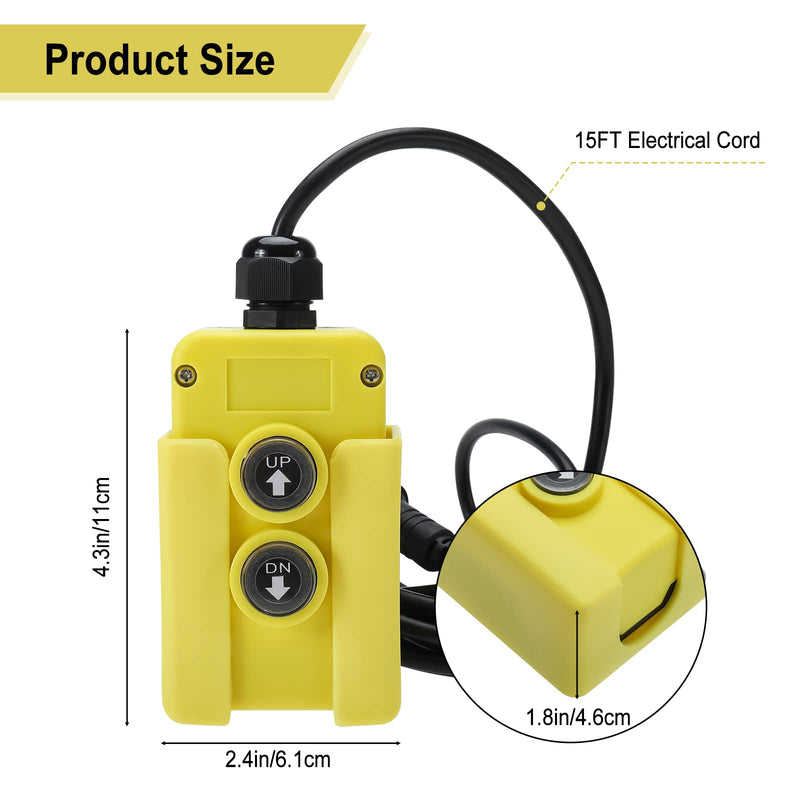 [Australia - AusPower] - NORJIN 4 Wire Dump Trailer Remote Control Switch for Hydraulic Pump, 12V DC Double Acting Hydraulic Pump Power Supply Unit Remote Controller Truck Lift Gate Tipper Hoist 