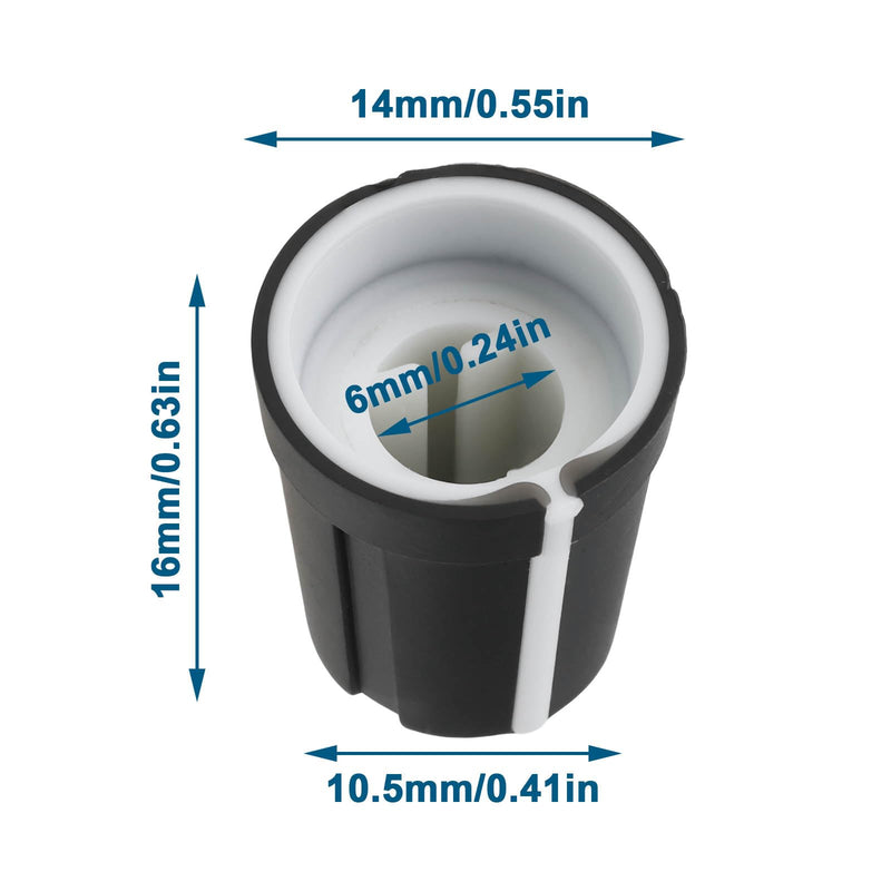 Create idea 20pcs 6mm x 14mm Rubber D Shape Control Knob Caps for Mixer Potentiometer