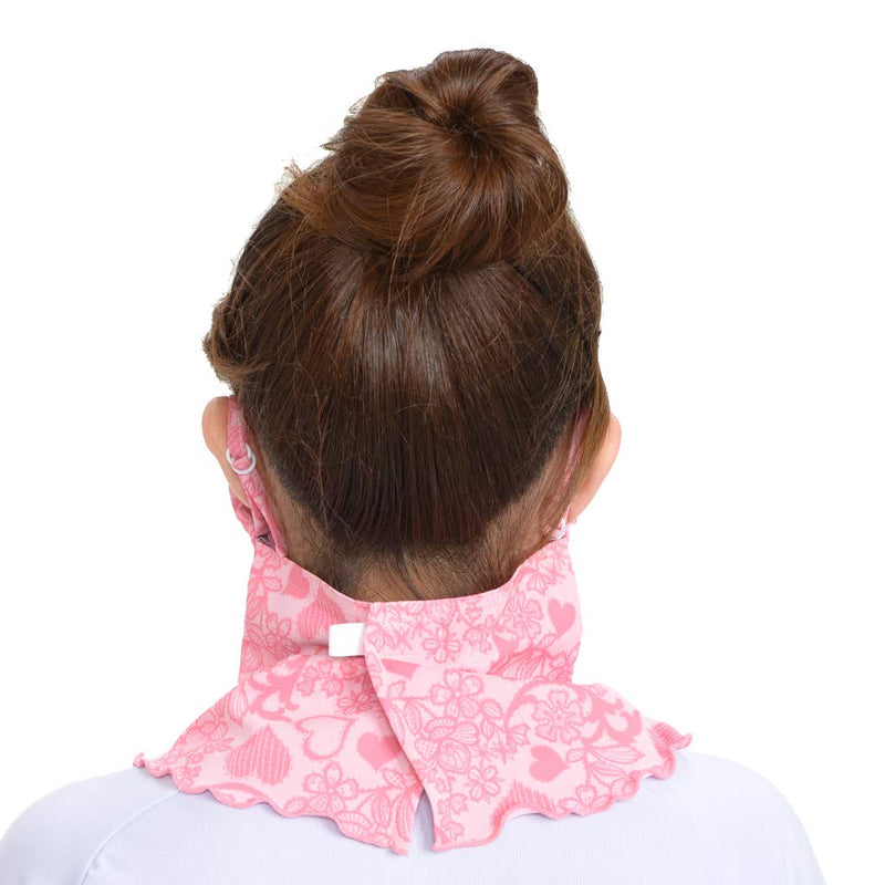 YAKeNU UV CUT MASK, Fabric Face Cover for Outdoor, Breathable Neckwear, Yake-nu 572 Frill Pink