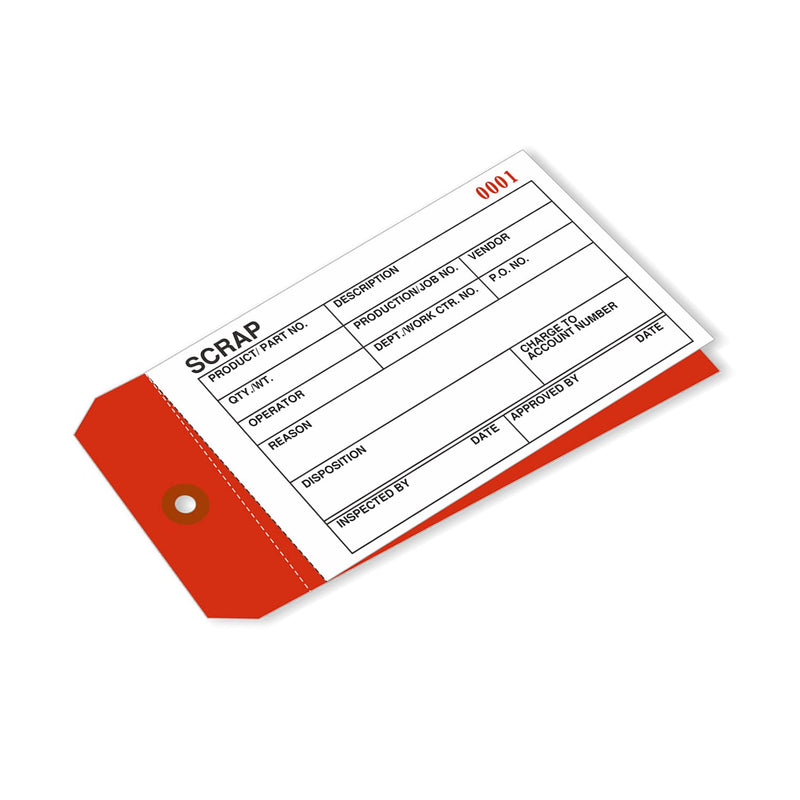 SmartSign Scrap 2 - Part Inventory Tag with Numbers | 3.125" x 6.25" Carbon Tag, Pack of 100