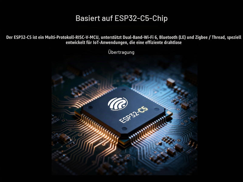 ESP32-C5 5GHz/2.4GHz Dual-Band Wi-Fi 6 Development Board, Based on ESP32-C5-WROOM-1 Module, 240MHz RISC-V Processor, Supports BLE 5/Thread/Zigbee Radio Communication, 16MB Flash, 8MB PSRAM