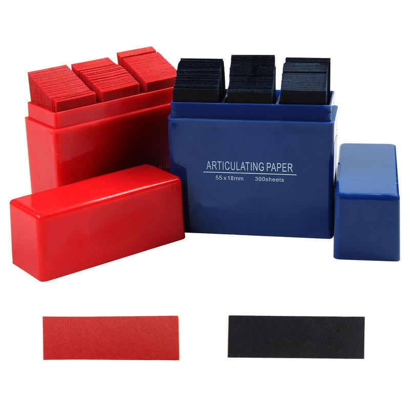 [Australia - AusPower] - Dental Articulating Paper Double Sided Bite Articulating Paper 100 Micron Film Doubled Side 55 x 18 x 0.1mm for Adults and Children (Red 300Pcs) Red 