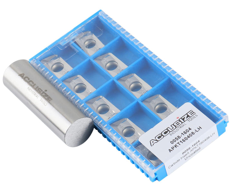 [Australia - AusPower] - Accusize Industrial Tools Apkt160408-Lh Carbide Inserts for Machining Aluminum, 10 Pcs, 0058-1604x10 