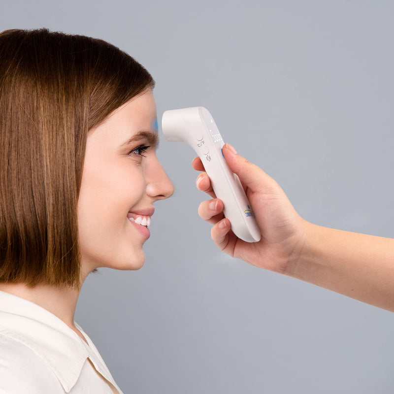 [Australia - AusPower] - Newly Released Innovo Medical Touchless Forehead Thermometer, Non-Contact Fever Alert, Termometro Digital (Snow White), (iF100B) 