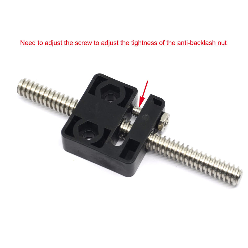 [Australia - AusPower] - Zeberoxyz 2PCS Anti-Backlash Nut Block for 8mm Diameter, 2mm Pitch 4mm Lead POM Screw Nut for CNC and 3D Printer (4mm Lead-2-heads) 4mm Lead-2-heads 